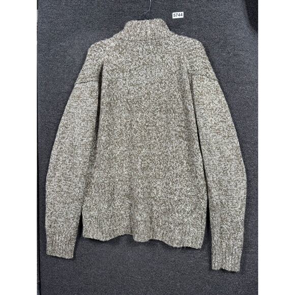 Rockingham Knit Sweater Mens Size XXL Beige Button Up Mock Turtle Neck 1/4 - Picture 2 of 8